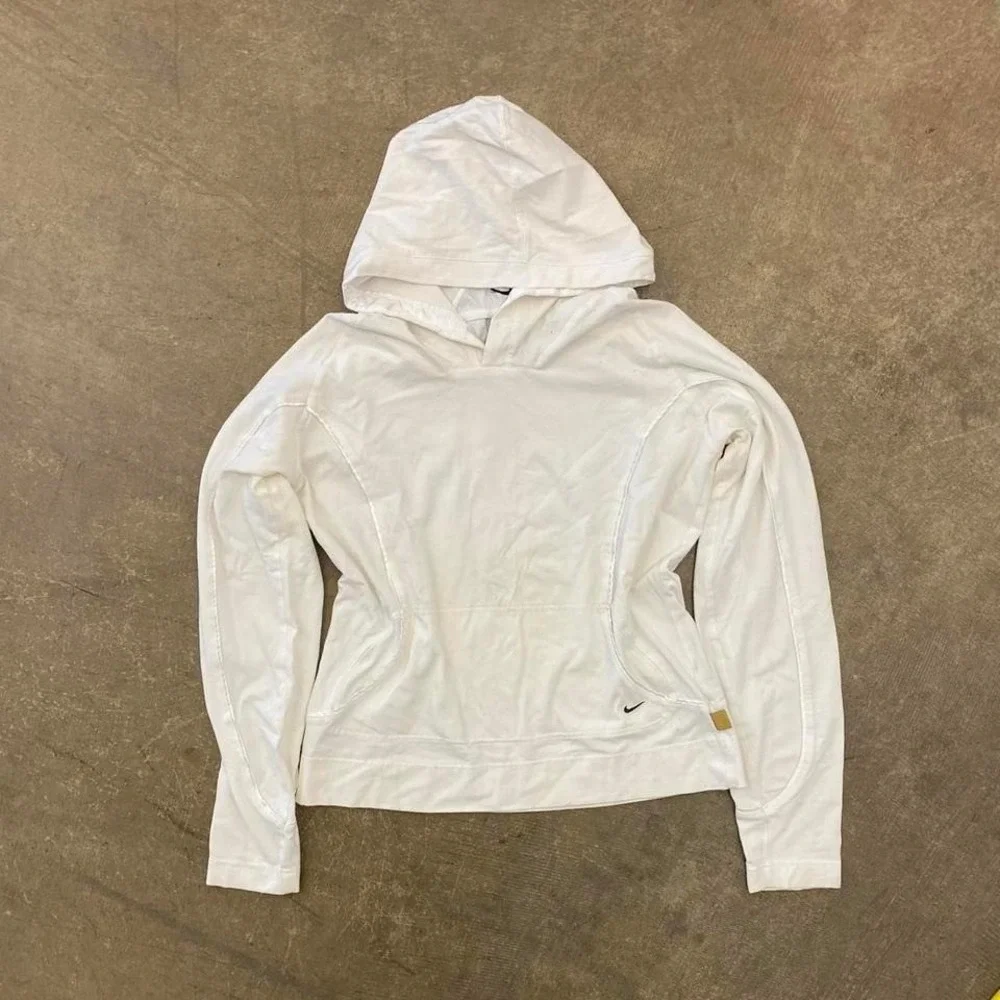 Vintage Y2K Nike Womens Grey Tag Swoosh Sportswear Hoodie Size Medium
